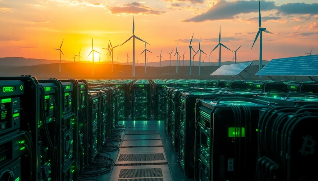 Innovative bitcoin cloud mining facility powered by clean energy sources.