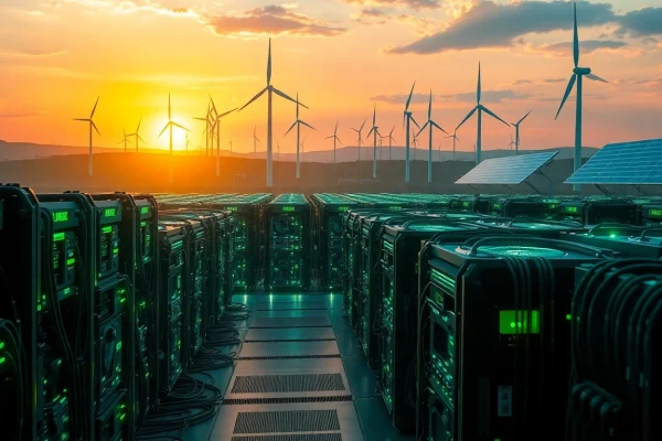 Innovative bitcoin cloud mining facility powered by clean energy sources.