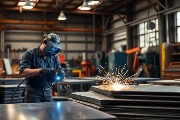 Crafting custom steel fabrication components in a professional workshop setting.