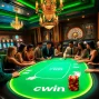 Experience the thrill of strategic blackjack with cwin at a luxurious casino table.