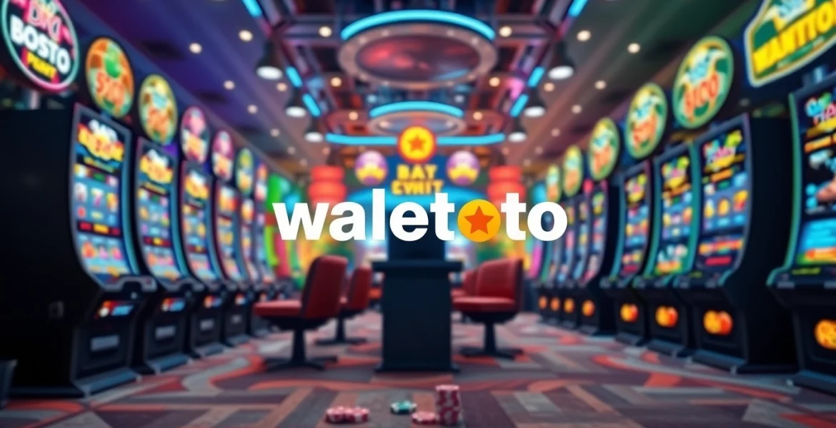 Menampilkan logo walettoto di lingkungan permainan yang dinamis dan menarik