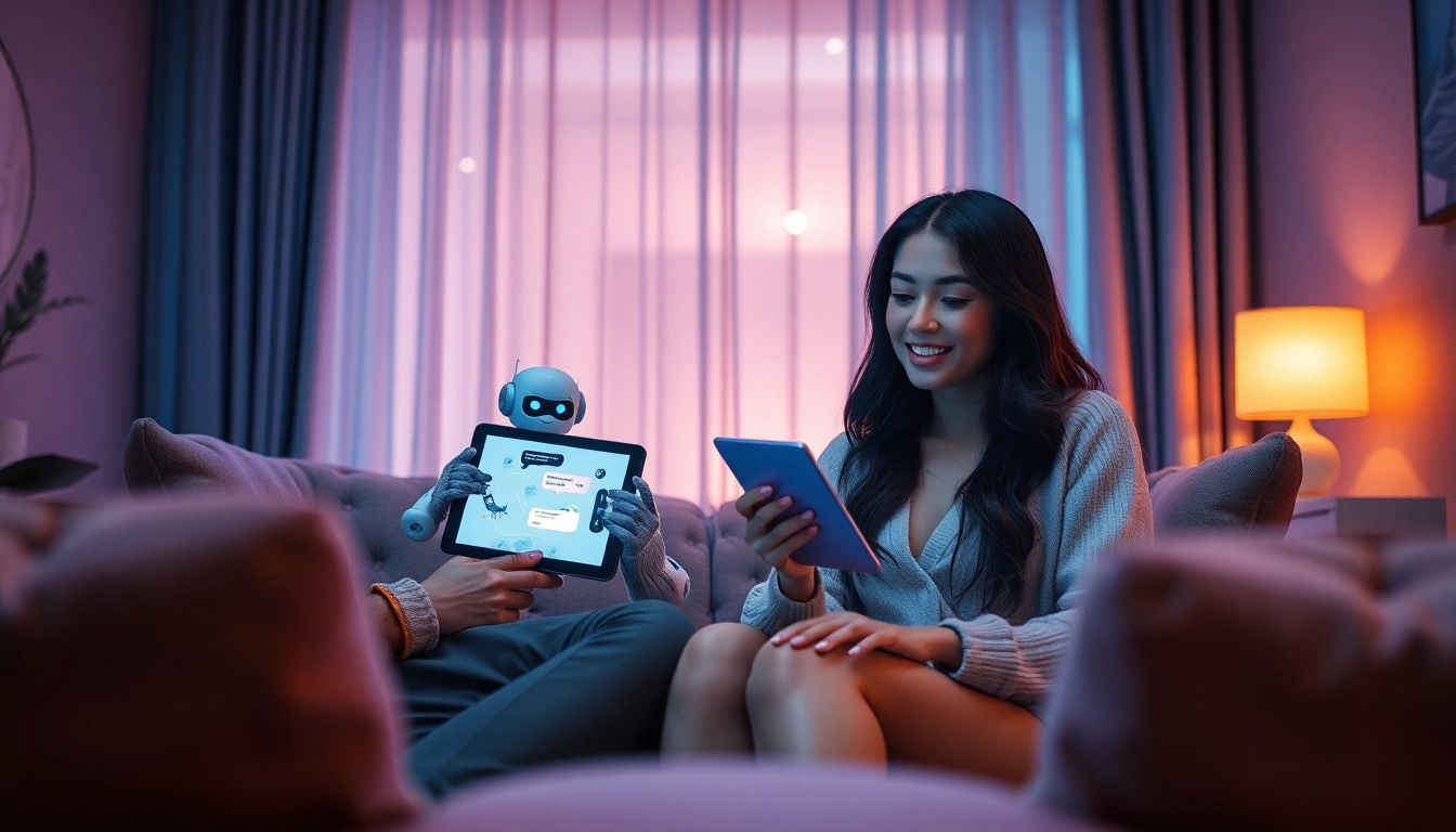 Engaging in ai sexting within a cozy digital space with AI chatbots.