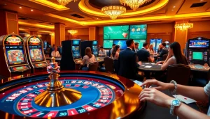 Experience the excitement of gambling at urr88.com with engaging casino visuals of players at the roulette table.