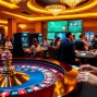 Experience the excitement of gambling at urr88.com with engaging casino visuals of players at the roulette table.
