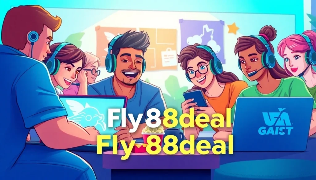 Diverse gamers engaging online, showcasing fly88deal community spirit.