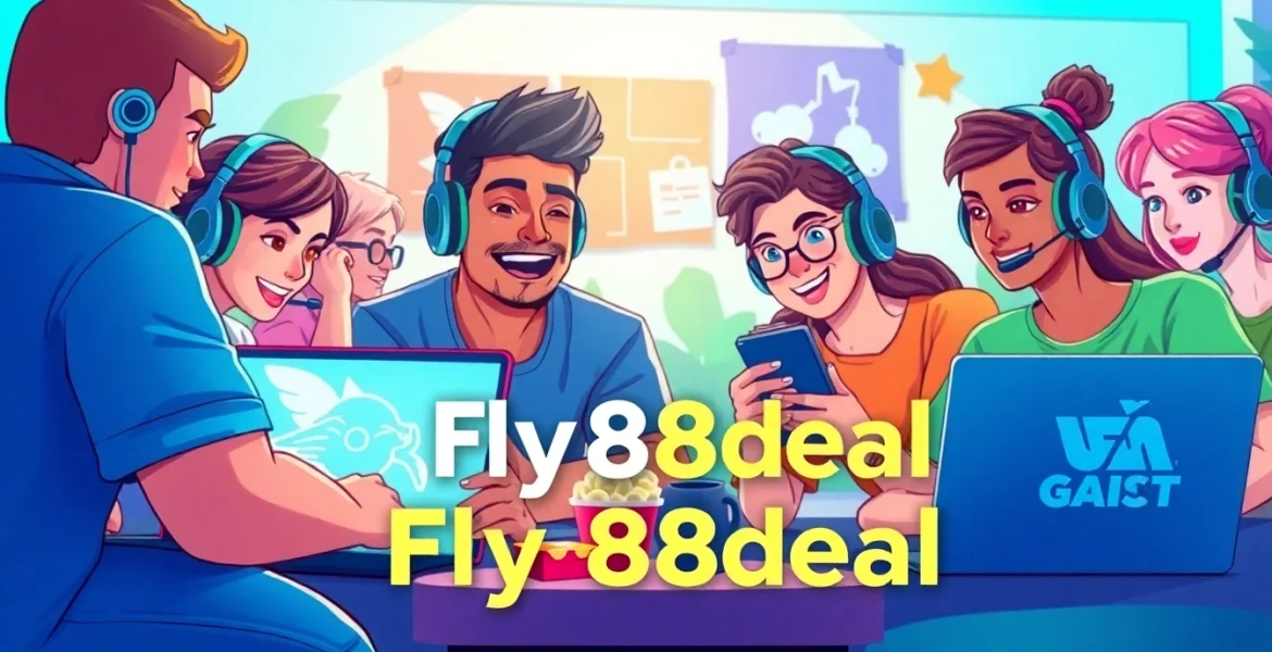 Diverse gamers engaging online, showcasing fly88deal community spirit.