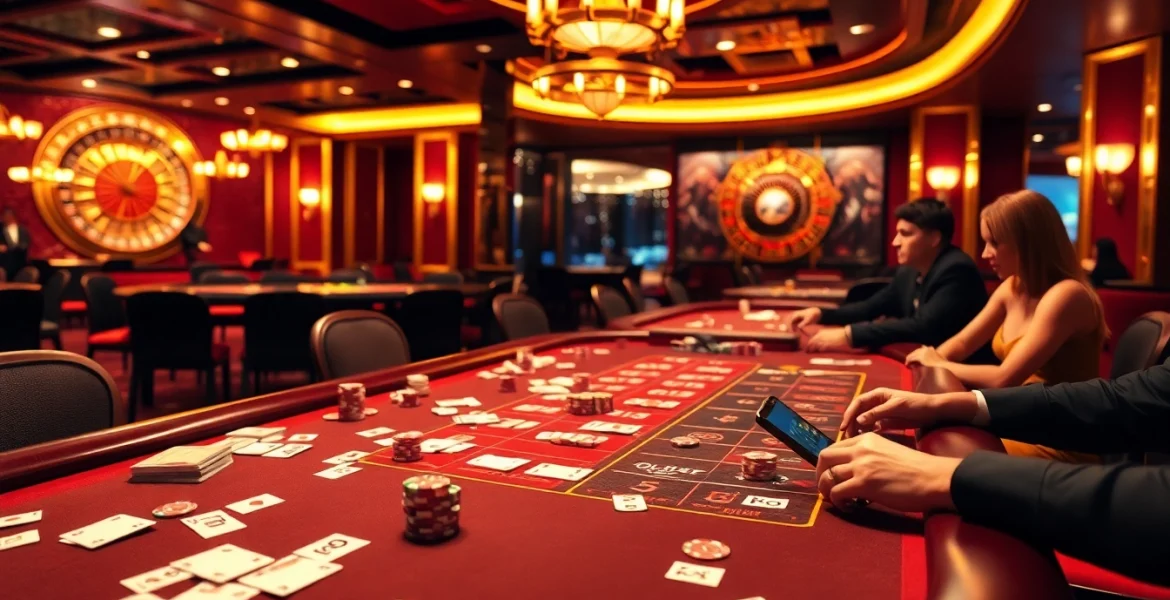 Experience the thrill at kkwin in a luxurious casino setting filled with gaming excitement.
