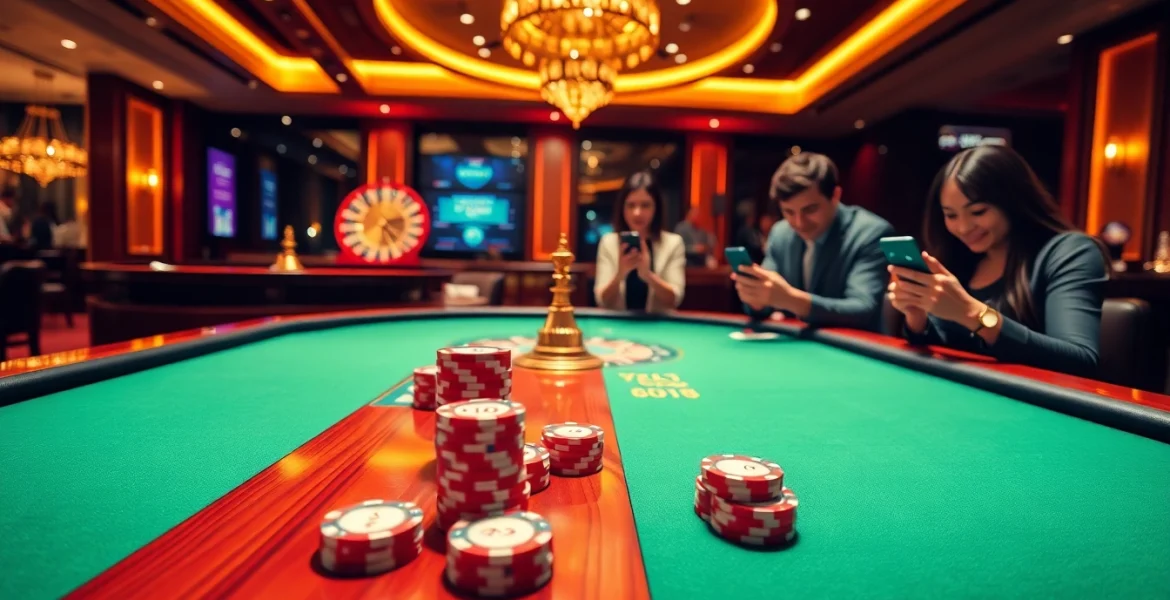 Experience the thrill of VN168 online casino with vibrant gaming tables and exciting players.