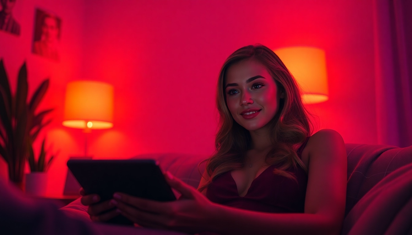 Engaging in ai sex chat with a lifelike AI character in a cozy, intimate setting.