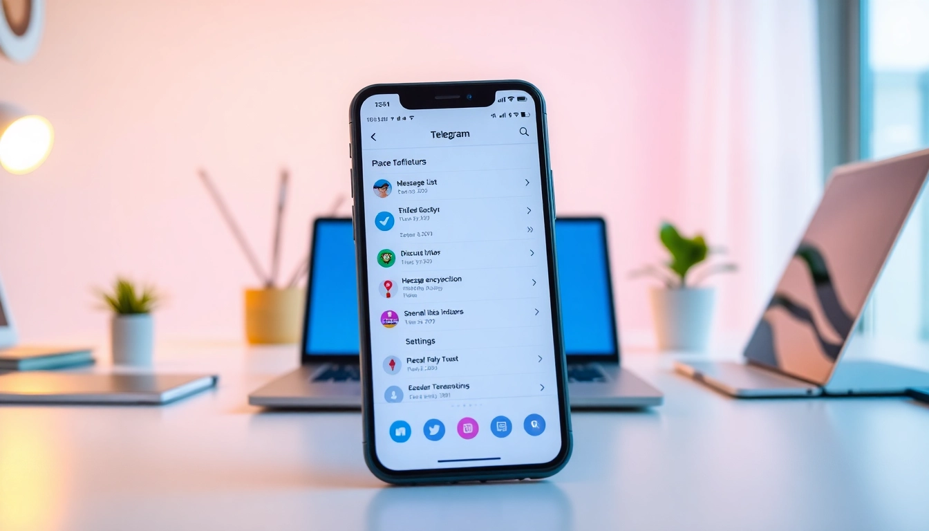 Explore the features of Telegram中文 on a smartphone, showcasing its user-friendly interface.