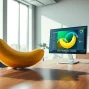 Innovative nano banana displayed in a modern office, highlighting advanced AI technology.