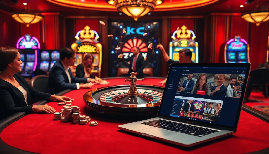Experience the thrill of gambling with KJC's exciting casino scene at https://kjc.onl/ featuring poker and roulette.
