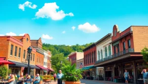 Experience the vibrant community life in Clarksburg with historic streets and lively cafes.