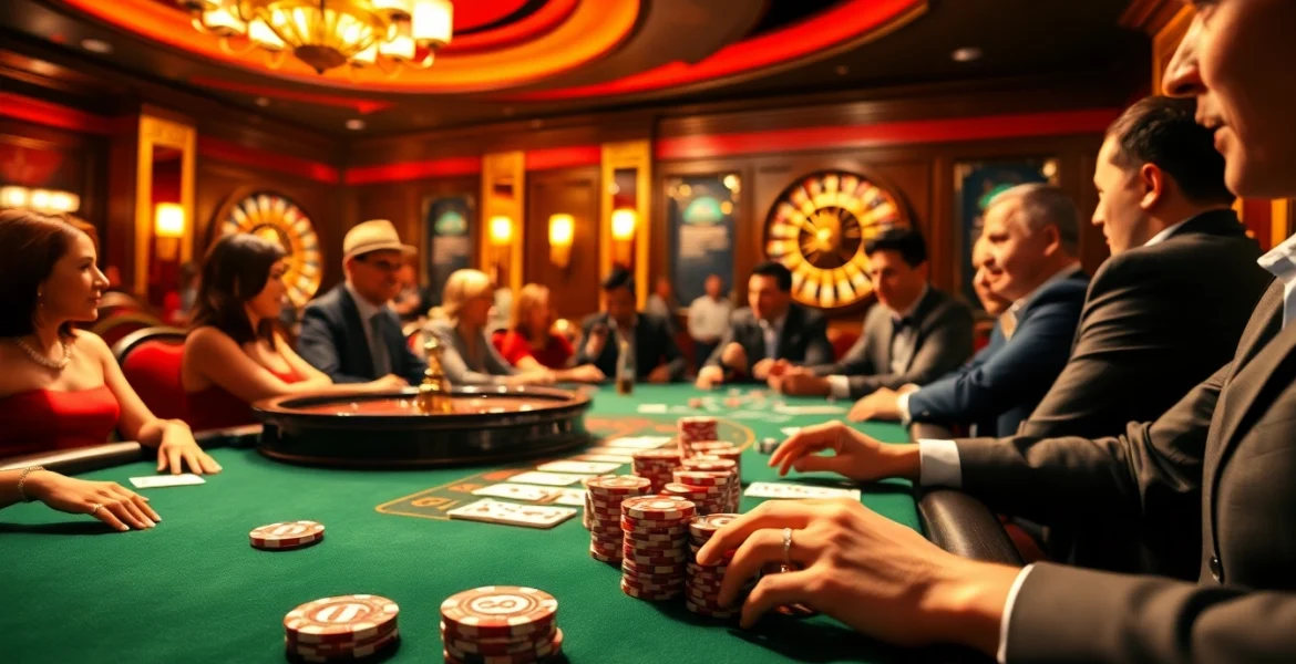 Experience the thrill of high-stakes poker at https://www.6rwin55.com/, featuring vibrant chips and cards.