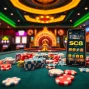 Engaging scene of a luxurious casino layout featuring gaming tables and vibrant chips at https://sc88.ad/.