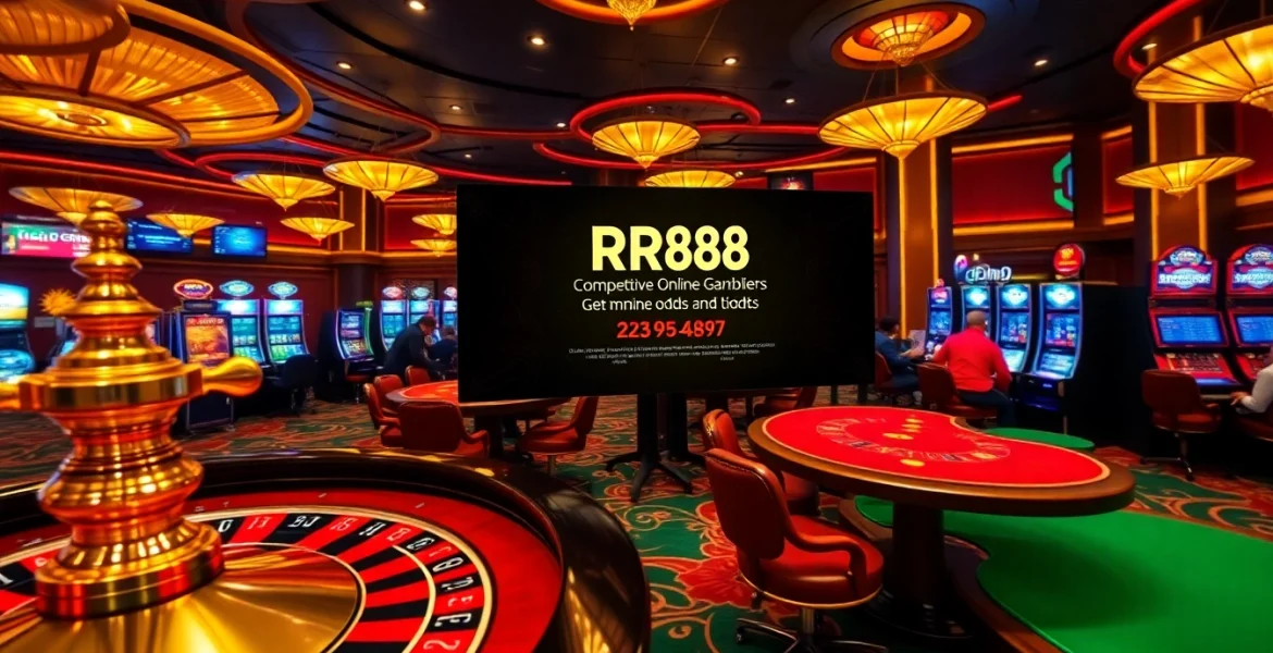 Experience the thrill of RR88 at a luxury casino, featuring engaging games and elegant decor.