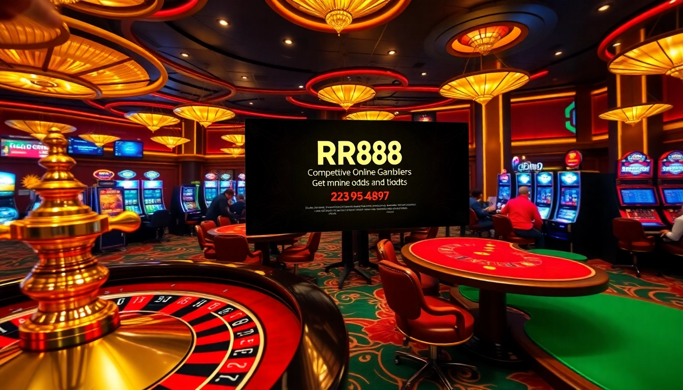 Experience the thrill of RR88 at a luxury casino, featuring engaging games and elegant decor.