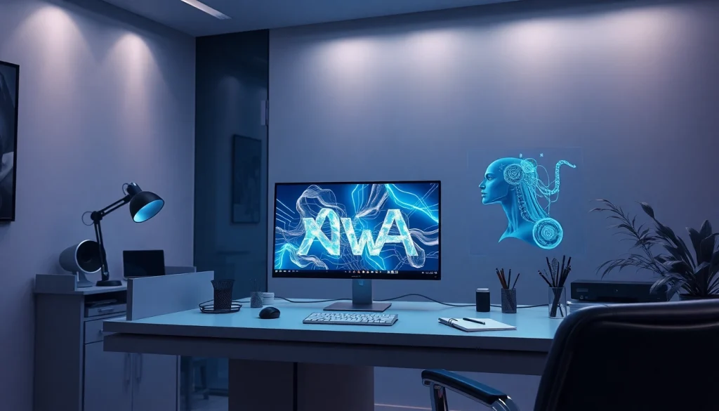 AI NSFW image generator interface in a modern art studio.