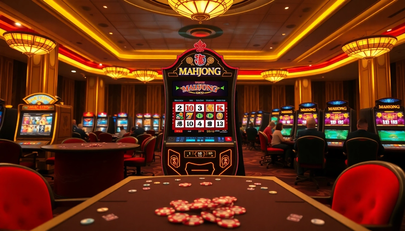 Playing Mahjong Ways 2 slot in a vibrant casino atmosphere filled with excitement.