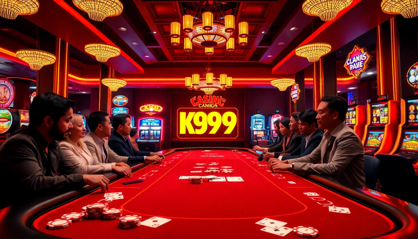 K9K9 game action at a vibrant casino table surrounded by engaging players.