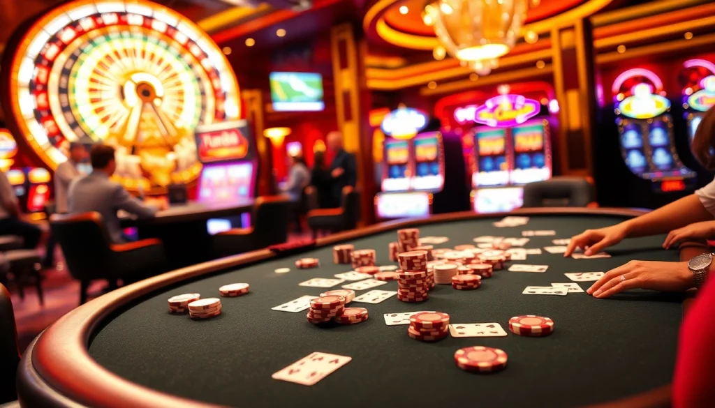 Experience thrilling gaming at Fun88's luxurious casino table with vibrant poker chips and roulette excitement.