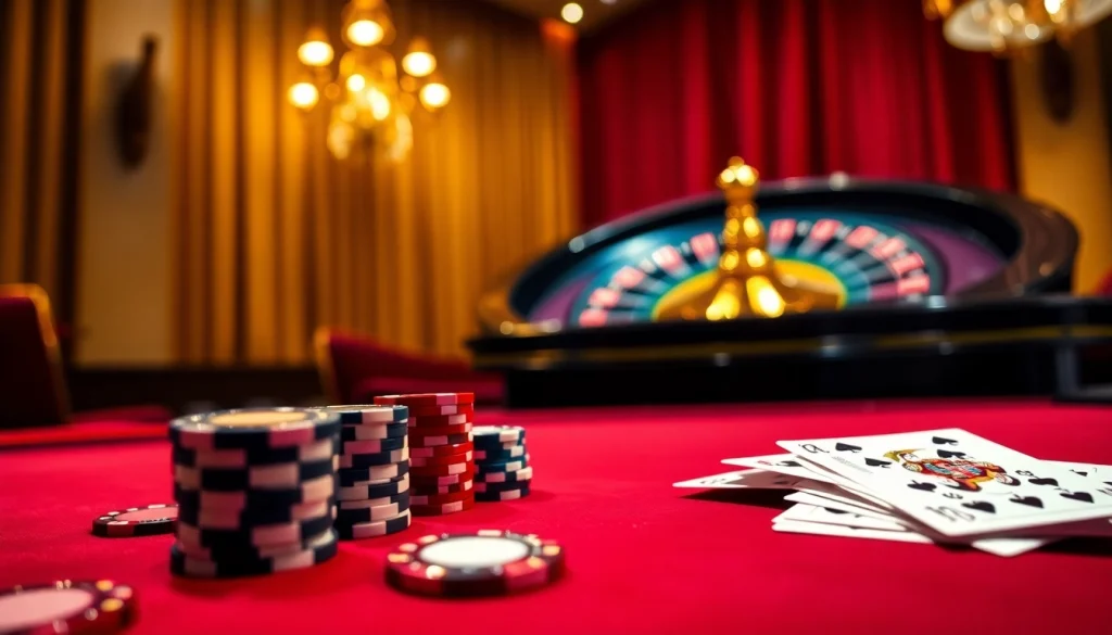 Playing cards and poker chips at the luxurious 32win casino table.