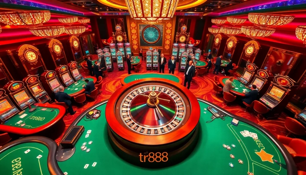 Experience thrilling gambling action at TR88 with vibrant casino tables and exciting slot machines.