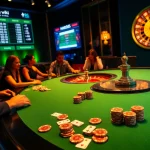 Players engage in high-stakes poker at a luxurious casino, reflecting hidden wiki insights.