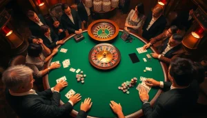 High-stakes poker action at a luxurious casino table featuring xx88 chips and cards.