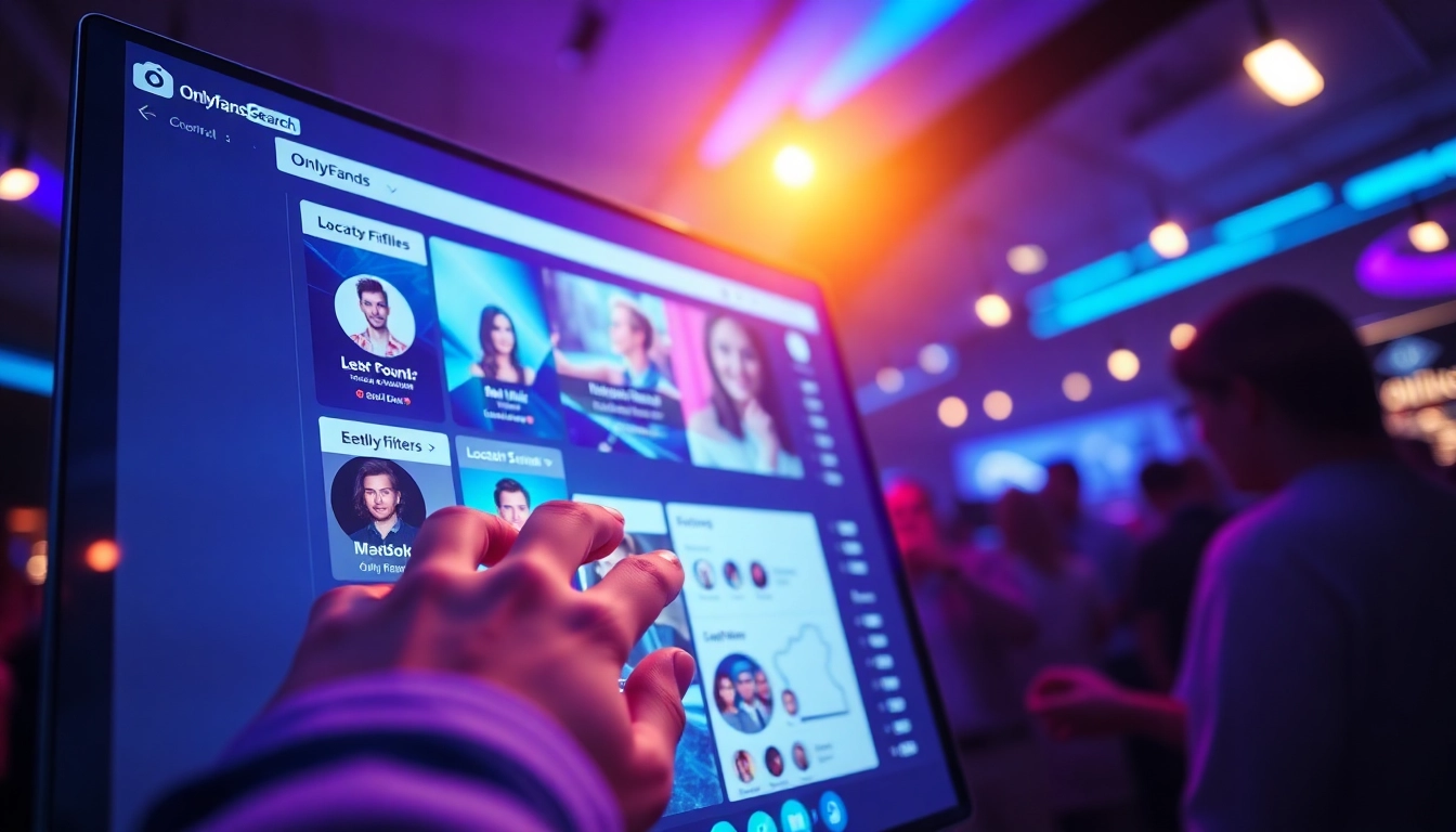 OnlyFans Search interface displaying vibrant profiles and user-friendly filters.