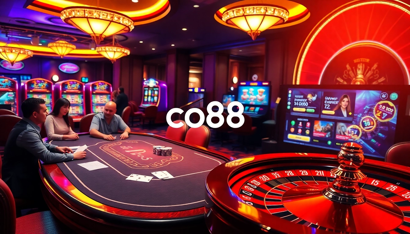 Engaging players at a vibrant Co88 casino table with exciting games and dynamic atmosphere