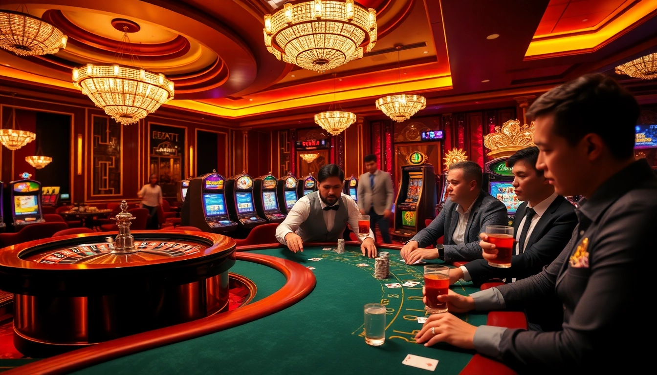 uu88 players enjoying an exciting casino game at a luxurious gaming table.
