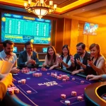 Enjoying an exciting game at BJ388 casino with vibrant poker tables and modern betting interfaces.
