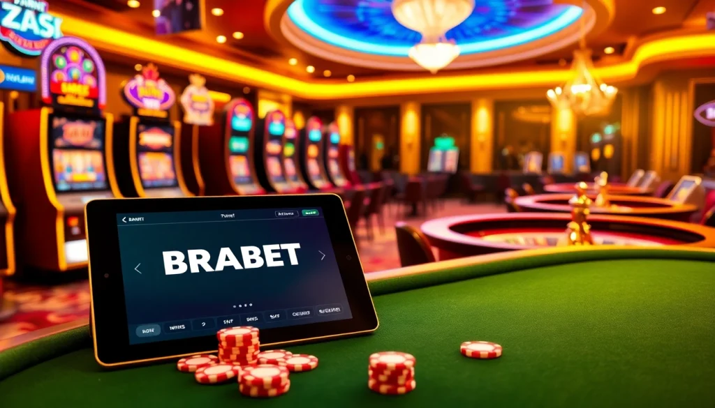 Experience the thrilling atmosphere of BRABET's modern casino interface filled with vibrant games.