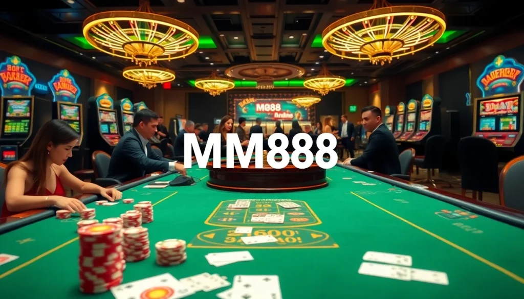 Engage in thrilling online gaming at MM88 with vibrant casino visuals and exciting gameplay.