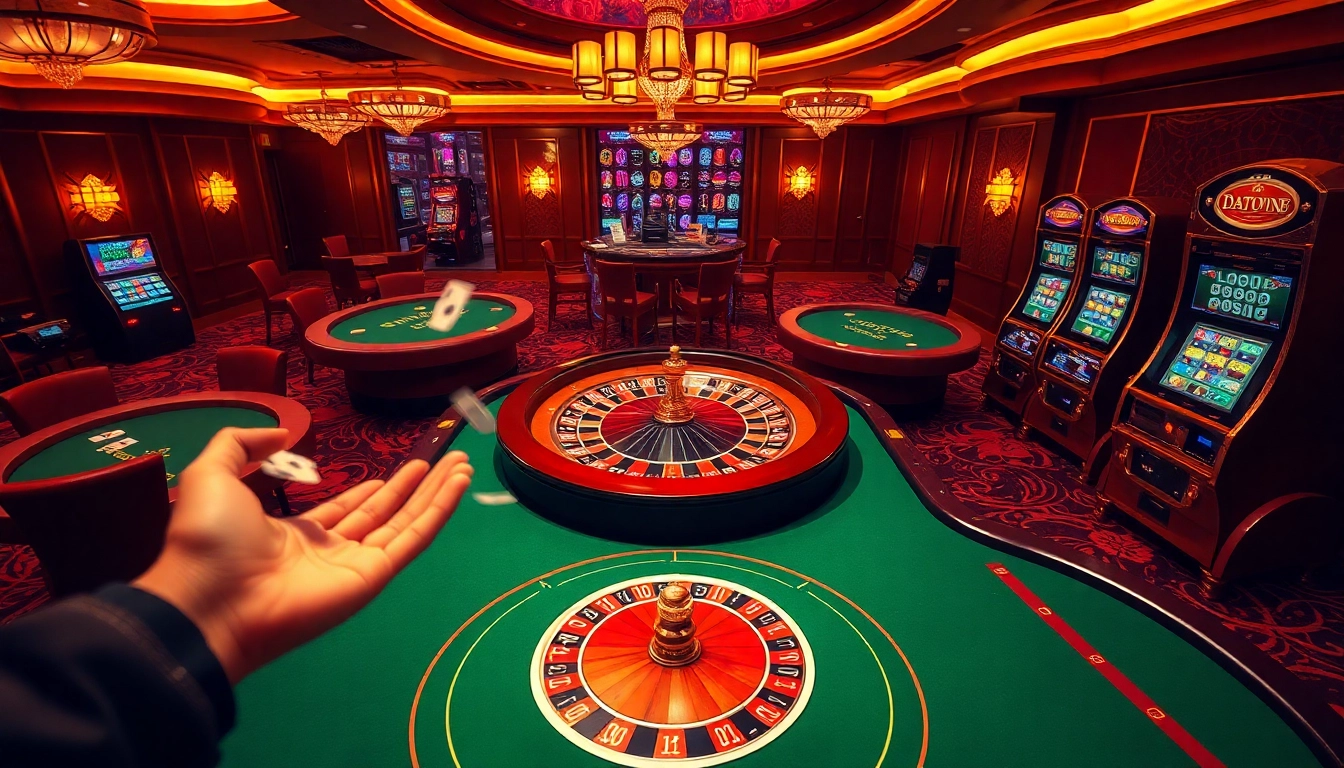 Menampilkan sensasi Datukwin dengan permainan kasino yang semarak dan elemen taruhan mewah.