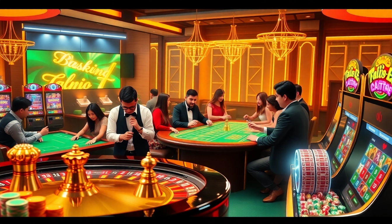 hướng dẫn ee88 captivating online gambling scene featuring poker, roulette, and vibrant casino elements