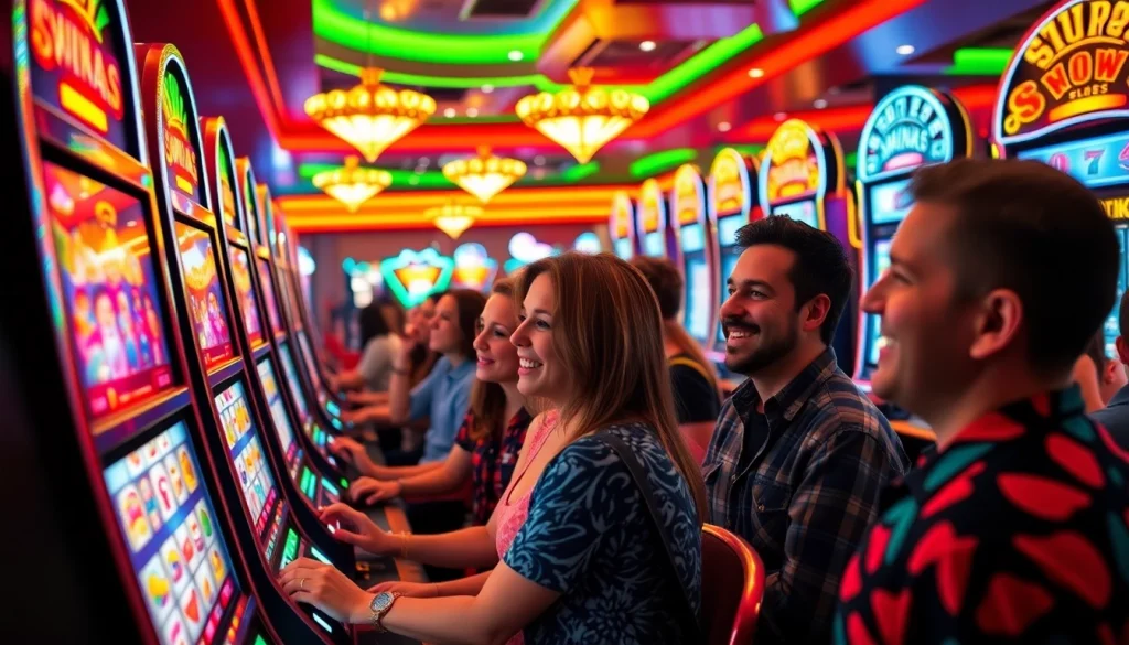 Menangkan slot deposit 1k di kasino dengan slot mesin penuh warna dan pemain antusias.