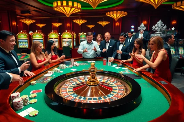 Experience thrilling gaming moments at Gopay88 Daftar with vibrant casino tables and players.