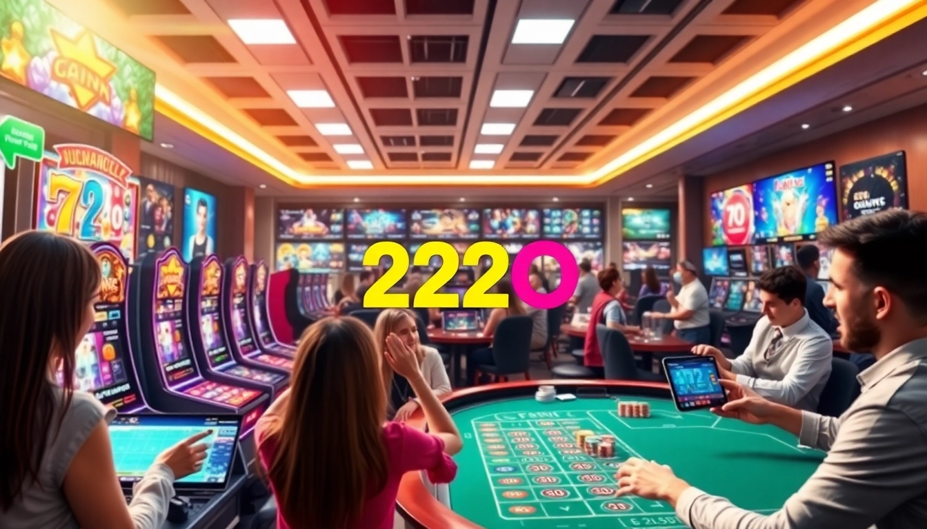 Vibrant 222O online betting platform showcasing various games and user engagement.