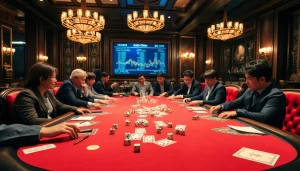 Engaging poker gameplay with data china analysis in a luxurious casino environment.