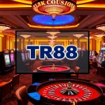 Thrilling gameplay at TR88 online casino with vibrant slot machines and roulette tables.