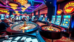 Players enjoying engaging games at a luxury casino while exploring betting options on https://okfun.uk.net/.