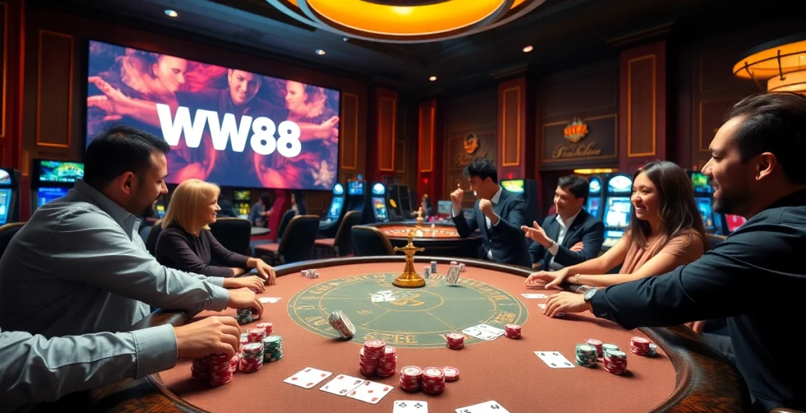 Experience the excitement of gambling at WW88 with vibrant casino visuals and engaging gaming action.