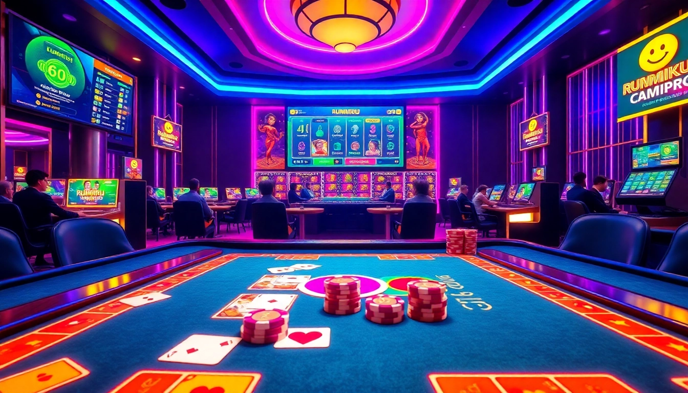 Play רמיקוב אונליין in a vibrant, exciting casino setting with colorful tiles and engaging gameplay.