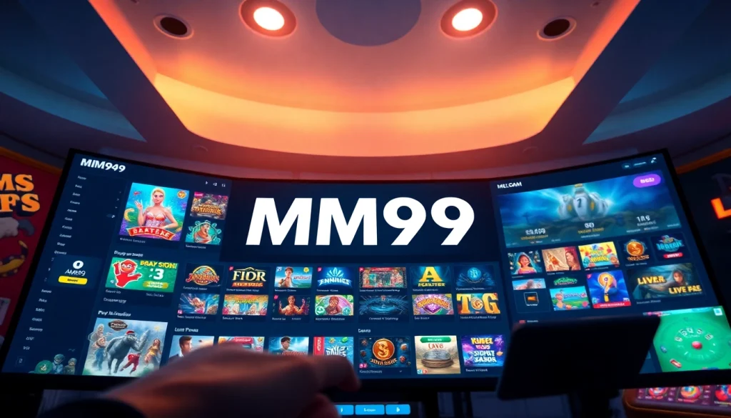 MM99 online gaming platform interface with vibrant game icons and user-friendly dashboard.