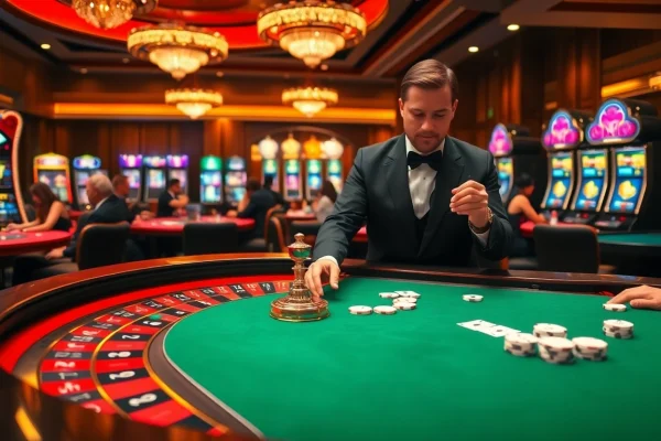 Experience high-stakes excitement at Luckywin with vibrant poker chips and roulette tables!