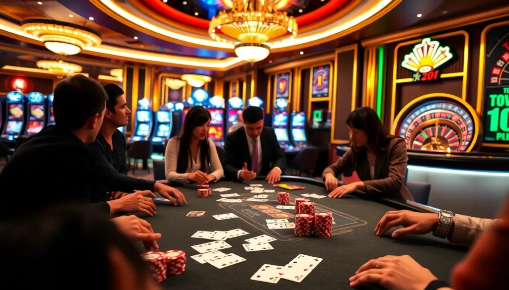 Engaging poker table scene at https://789f.living/ with vibrant chips and cards.