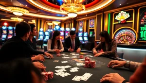 Engaging poker table scene at https://789f.living/ with vibrant chips and cards.