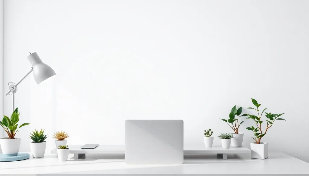 Use the beyaz ekran tool to enhance focus and lighting in a modern workspace setup.